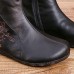 Retro Round Toe Genuine Leather Soft Warm Ankle Boots