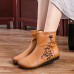 Retro Round Toe Genuine Leather Soft Warm Ankle Boots