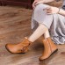 Retro Round Toe Genuine Leather Soft Warm Ankle Boots