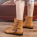 Retro Round Toe Genuine Leather Soft Warm Ankle Boots