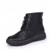 Lace Up Round Toe Fashion Leather Comfy Ankle Boots For Women