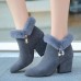 Women Chunky Heel Suede Lining Warm Ankle Boots