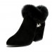 Women Chunky Heel Suede Lining Warm Ankle Boots