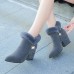 Women Chunky Heel Suede Lining Warm Ankle Boots