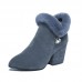 Women Chunky Heel Suede Lining Warm Ankle Boots