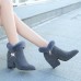 Women Chunky Heel Suede Lining Warm Ankle Boots