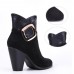 Women Chunky Heel Buckle Ankle Boots