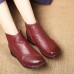 Round Toe Casual Soft Leather Ankle Boots