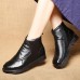 Round Toe Casual Soft Leather Ankle Boots