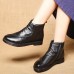 Round Toe Casual Soft Leather Ankle Boots