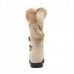 Large Size Buckle Furry Faux Fur Lining Flats Suede Mid-calf Boots