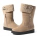 Suede Keep Warm Buckle Mid-calf Snow Boots For Women