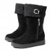 Suede Keep Warm Buckle Mid-calf Snow Boots For Women