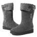 Suede Keep Warm Buckle Mid-calf Snow Boots For Women