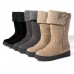 Suede Keep Warm Buckle Mid-calf Snow Boots For Women