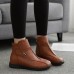 Women Casual Comfy Soft Pure Color Zipper Ankle Boots