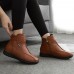 Women Casual Comfy Soft Pure Color Zipper Ankle Boots