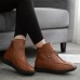 Women Casual Comfy Soft Pure Color Zipper Ankle Boots