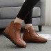 Women Casual Comfy Soft Pure Color Zipper Ankle Boots