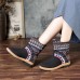 Women Folkways Stitching Pattern Casual Mid-calf Boots