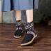 Women Folkways Stitching Pattern Casual Mid-calf Boots