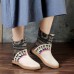 Women Folkways Stitching Pattern Casual Mid-calf Boots