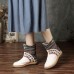 Women Folkways Stitching Pattern Casual Mid-calf Boots