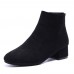 Women Casual Pure Color Zipper Ankle Short Boots