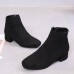 Women Casual Pure Color Zipper Ankle Short Boots