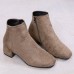 Women Casual Pure Color Zipper Ankle Short Boots