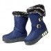 Women Winter Buckle Fur Lining Flat Mid Calf Snow Boots