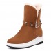 Women Winter Ankle Boots Keep Warm Buckle Shoes