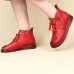 LOSTISY Vintage Soft Comfortable Leather Ankle Boots