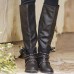 Shoes Women Rivets Mid Calf Motorcycle Boots