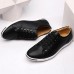 Flat Oxfords Shoes Lace Up Pure Color Round Toe For Men US Size 6.5-12