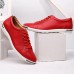 Flat Oxfords Shoes Lace Up Pure Color Round Toe For Men US Size 6.5-12