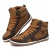 Men Comfy Canvas High Top Sneakers Lace Up Sports Shoes