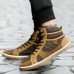 Men Comfy Canvas High Top Sneakers Lace Up Sports Shoes