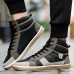 Men Comfy Canvas High Top Sneakers Lace Up Sports Shoes