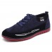 Men Breathable Canvas Cloth Lace Up Low Top Sneakers