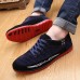 Men Breathable Canvas Cloth Lace Up Low Top Sneakers