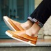 Men Fashion Shoes PU Round Toe Slip On Outdoor Sneakers Vintage Style