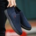 Men Low Top Soft Sole Elastic Band Slip On Sneakers