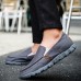 Big Size Men Canvas Elastic Comfortable Slip On Casual Sneakers