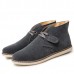 Men Soft Suede Leather High Top Flat Sneakers Boots