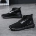 Men Breathable Mesh High Top Sneakers Casual Sports Shoes