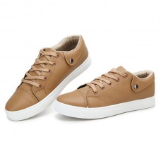 Men Summer Simple Design Breathable Pure Color Lace Up Casual Board Shoes