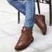 Comfy Men Casual Leather High Top Sneakers Ankle Boots Lace Up Shoes