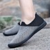 Men Breathable Knitted Mesh Casual Sneakers Soft Slip On Flats