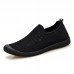 Men Breathable Knitted Mesh Casual Sneakers Soft Slip On Flats